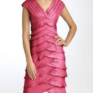 Adrianna Papell Shutter Pleat Satin Dress